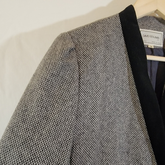 VTG DAVID BENJAMIN Gray Tweed English Western Style Blazer Sz 13/8 Wool Blend - Picture 7 of 12